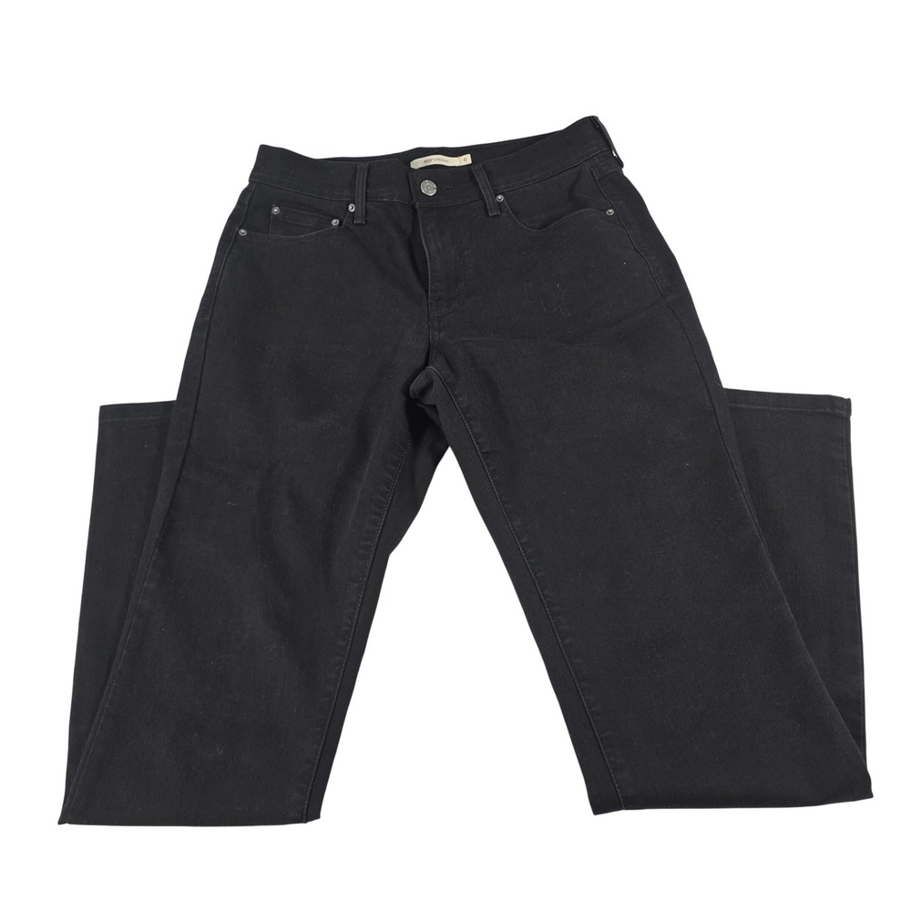 Levis 505 Straight Leg Jeans Black Denim Womens Size 6M W28 L32 15505-0120